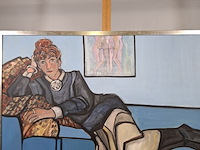 Acryl schilderij, maya wildevuur, liggende vrouw - afbeelding 4 van  10