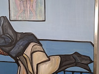 Acryl schilderij, maya wildevuur, liggende vrouw - afbeelding 5 van  10