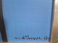 Acryl schilderij, maya wildevuur, liggende vrouw - afbeelding 8 van  10