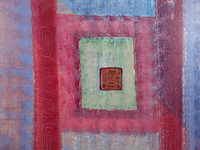 Acryl schilderij, maya wildevuur, maan, 1992 - afbeelding 1 van  8