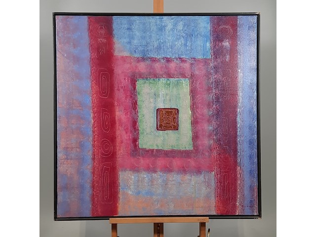 Acryl schilderij, maya wildevuur, maan, 1992 - afbeelding 2 van  8