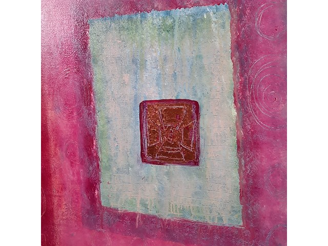 Acryl schilderij, maya wildevuur, maan, 1992 - afbeelding 5 van  8