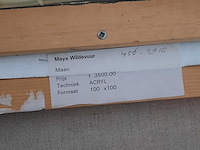 Acryl schilderij, maya wildevuur, maan, 1992 - afbeelding 8 van  8