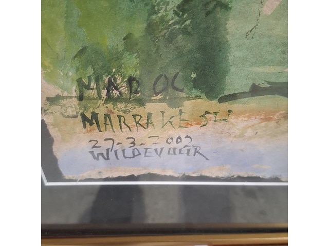 Acryl schilderij, maya wildevuur, marakesh marokko, 2002 - afbeelding 8 van  11