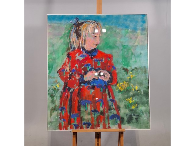 Acryl schilderij, maya wildevuur, marjolein, 1991 - afbeelding 1 van  7
