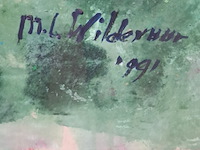 Acryl schilderij, maya wildevuur, marjolein, 1991 - afbeelding 2 van  7