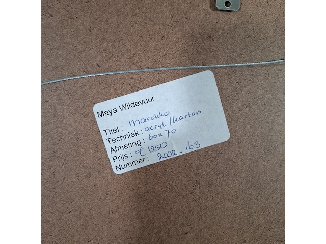 Acryl schilderij, maya wildevuur, marokko, 2002 - afbeelding 2 van  10