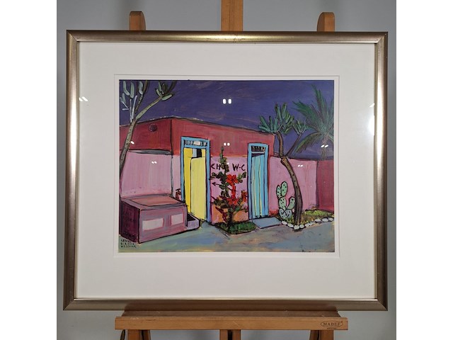 Acryl schilderij, maya wildevuur, marokko, 2002 - afbeelding 3 van  10