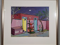 Acryl schilderij, maya wildevuur, marokko, 2002 - afbeelding 3 van  10