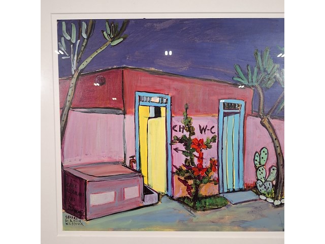 Acryl schilderij, maya wildevuur, marokko, 2002 - afbeelding 4 van  10