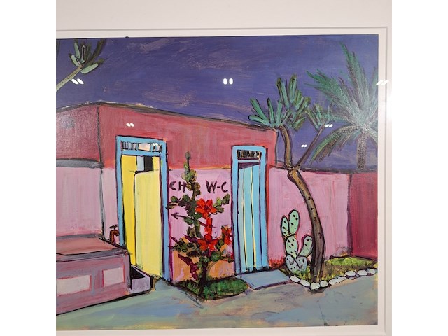 Acryl schilderij, maya wildevuur, marokko, 2002 - afbeelding 5 van  10