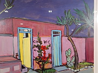 Acryl schilderij, maya wildevuur, marokko, 2002 - afbeelding 5 van  10