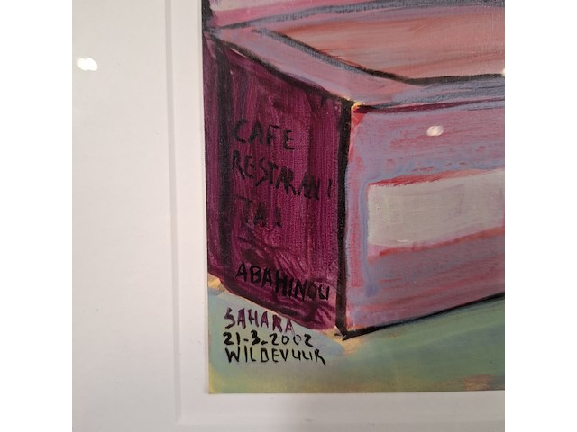 Acryl schilderij, maya wildevuur, marokko, 2002 - afbeelding 6 van  10