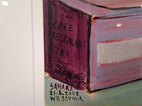 Acryl schilderij, maya wildevuur, marokko, 2002 - afbeelding 6 van  10