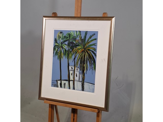 Acryl schilderij, maya wildevuur, marokko, 2002 - afbeelding 3 van  7