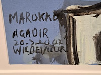 Acryl schilderij, maya wildevuur, marokko, 2002 - afbeelding 4 van  7