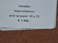 Acryl schilderij, maya wildevuur, marokko, 2002 - afbeelding 7 van  7