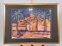 Acryl schilderij, maya wildevuur, marokko, 2002 - afbeelding 2 van  9