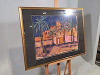 Acryl schilderij, maya wildevuur, marokko, 2002 - afbeelding 4 van  9