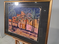 Acryl schilderij, maya wildevuur, marokko, 2002 - afbeelding 5 van  9
