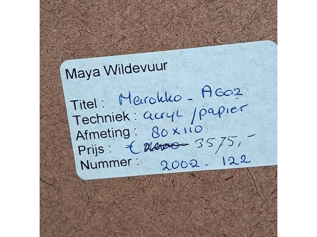Acryl schilderij, maya wildevuur, marokko, 2002 - afbeelding 9 van  9