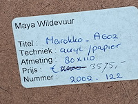 Acryl schilderij, maya wildevuur, marokko, 2002 - afbeelding 9 van  9