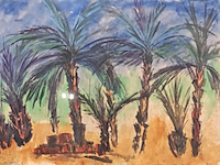 Acryl schilderij, maya wildevuur, marokko, 2002
