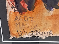 Acryl schilderij, maya wildevuur, marokko, 2002 - afbeelding 3 van  9