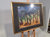 Acryl schilderij, maya wildevuur, marokko, 2002 - afbeelding 4 van  9