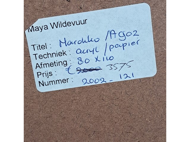 Acryl schilderij, maya wildevuur, marokko, 2002 - afbeelding 9 van  9