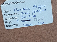 Acryl schilderij, maya wildevuur, marokko, 2002 - afbeelding 9 van  9