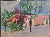 Acryl schilderij, maya wildevuur, marroko, 2002