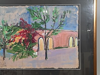 Acryl schilderij, maya wildevuur, marroko, 2002 - afbeelding 4 van  8