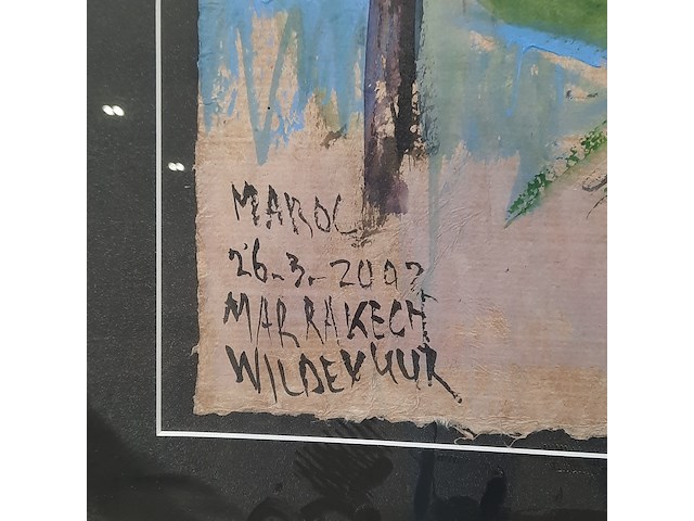 Acryl schilderij, maya wildevuur, marroko, 2002 - afbeelding 6 van  8