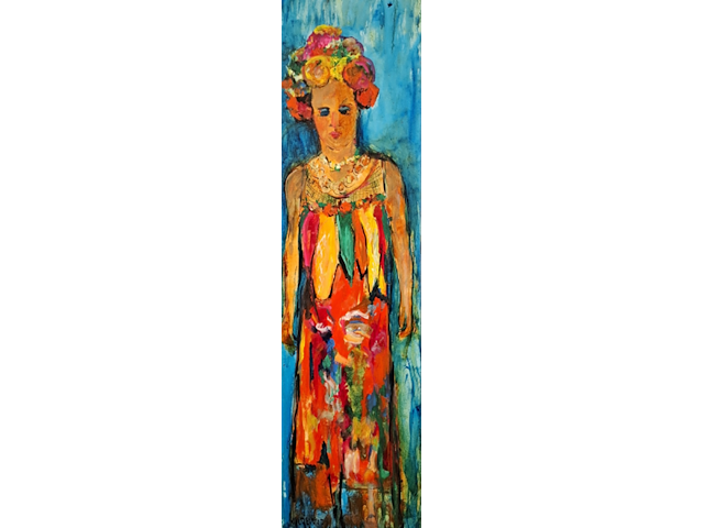 Acryl schilderij, maya wildevuur, maya (zelfportret), 2005 - afbeelding 1 van  8