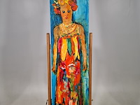 Acryl schilderij, maya wildevuur, maya (zelfportret), 2005 - afbeelding 2 van  8