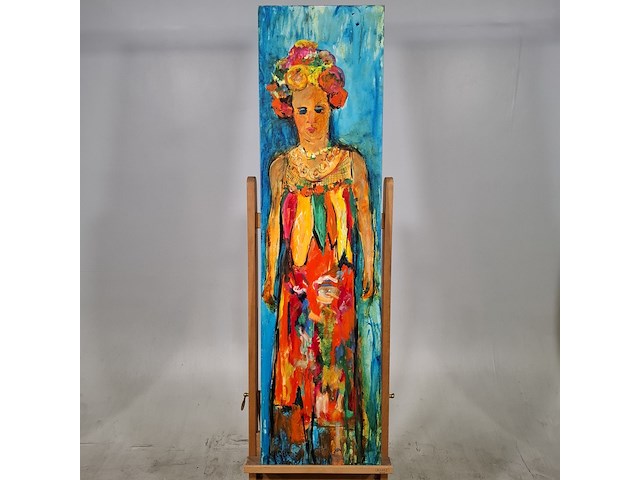 Acryl schilderij, maya wildevuur, maya (zelfportret), 2005 - afbeelding 3 van  8