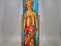 Acryl schilderij, maya wildevuur, maya (zelfportret), 2005 - afbeelding 3 van  8