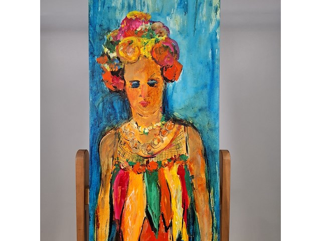 Acryl schilderij, maya wildevuur, maya (zelfportret), 2005 - afbeelding 4 van  8