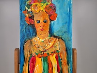 Acryl schilderij, maya wildevuur, maya (zelfportret), 2005 - afbeelding 4 van  8