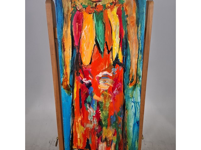 Acryl schilderij, maya wildevuur, maya (zelfportret), 2005 - afbeelding 5 van  8