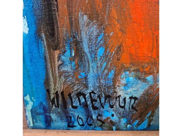 Acryl schilderij, maya wildevuur, maya (zelfportret), 2005 - afbeelding 6 van  8