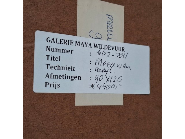 Acryl schilderij, maya wildevuur, meeuwen, 1995 - afbeelding 7 van  7