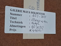 Acryl schilderij, maya wildevuur, meeuwen, 1995 - afbeelding 7 van  7