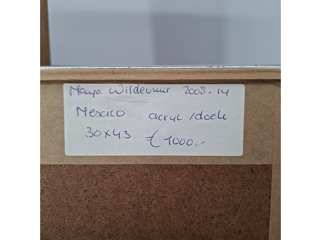 Acryl schilderij, maya wildevuur, mexico, 2008 - afbeelding 9 van  9