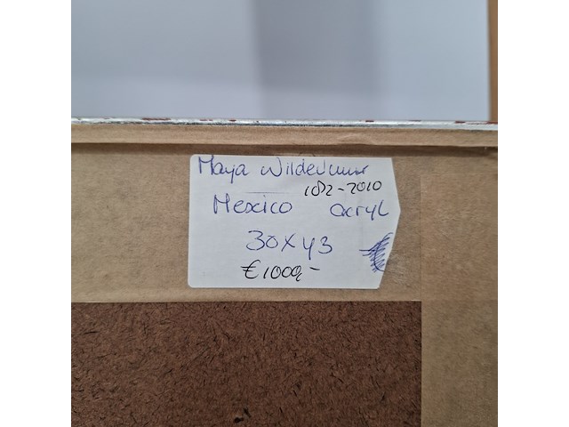 Acryl schilderij, maya wildevuur, mexico, 2008 - afbeelding 2 van  10