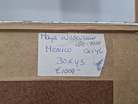 Acryl schilderij, maya wildevuur, mexico, 2008 - afbeelding 2 van  10