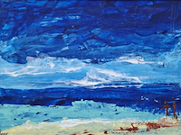 Acryl schilderij, maya wildevuur, mexico, 2008 - afbeelding 1 van  10