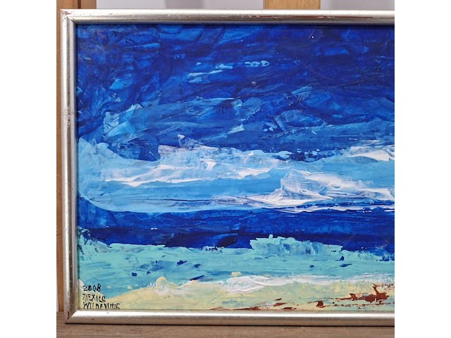 Acryl schilderij, maya wildevuur, mexico, 2008 - afbeelding 4 van  10