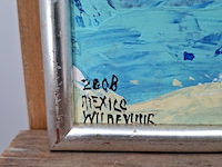 Acryl schilderij, maya wildevuur, mexico, 2008 - afbeelding 6 van  10